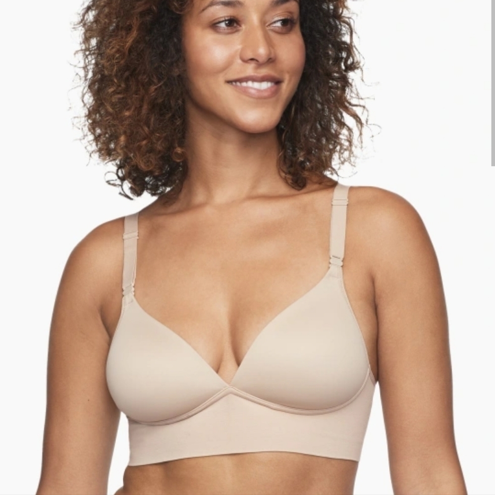 Warners Bra Size 38D Beige Elements Of Bliss Wireless Lightly Lined RM3741A